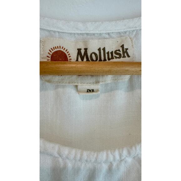 Mollusk Polly Top – White – Size M – Relaxed Elastic-Waist Summer Top - Picture 4 of 8